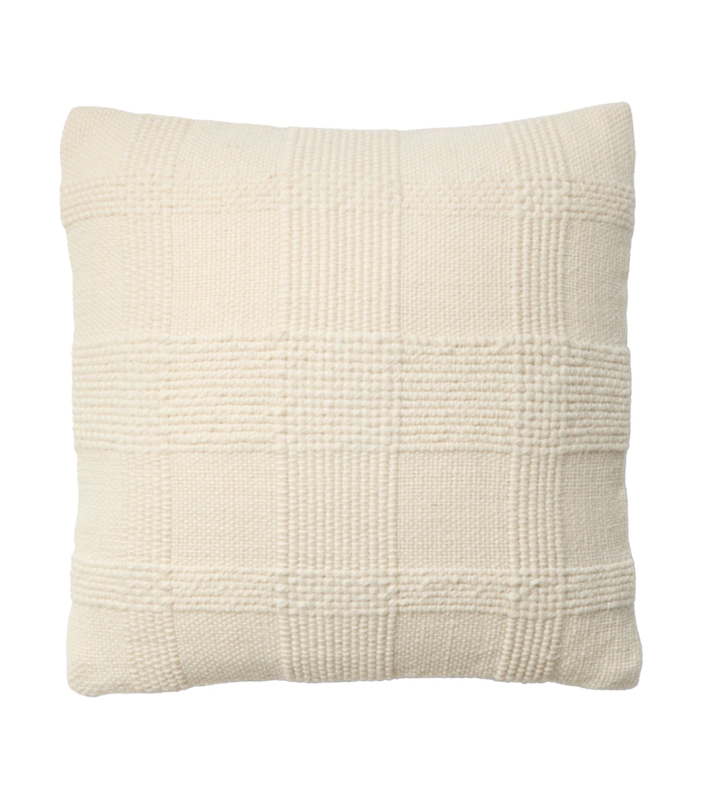 Cozy Grid Pillow Cover Alabaster