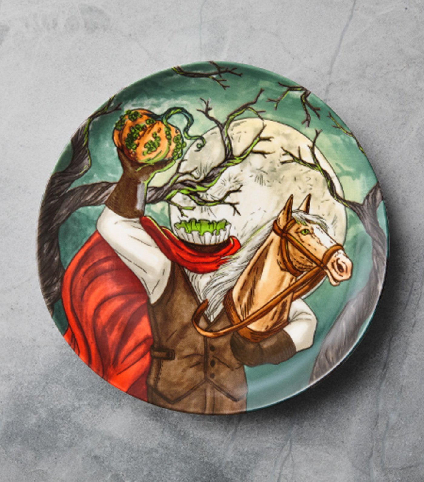Dapper Animal Halloween Salad Plate Multi
