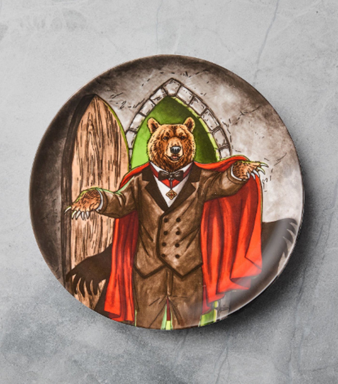 Dapper Animal Halloween Salad Plate Multi