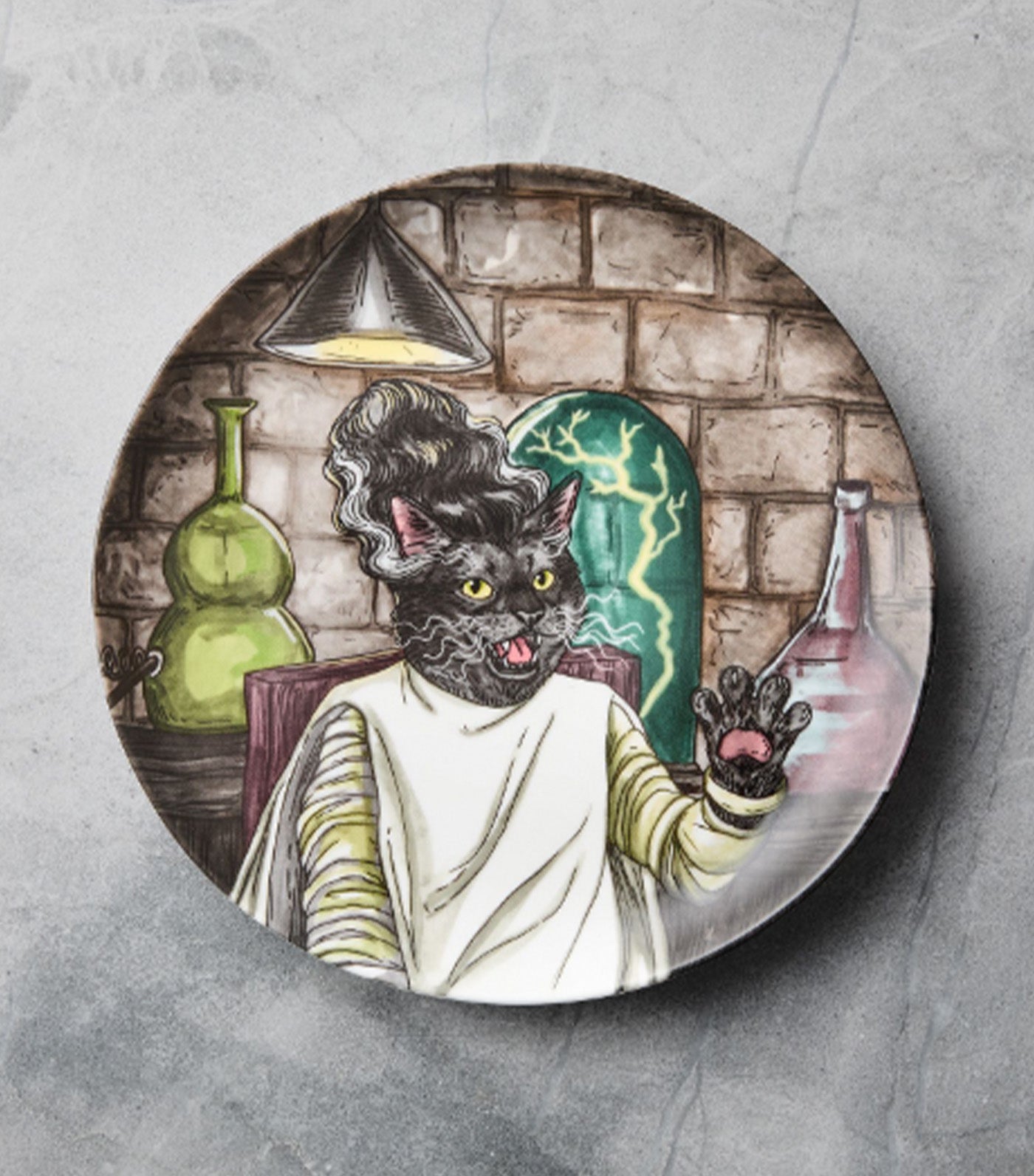 Dapper Animal Halloween Salad Plate Multi