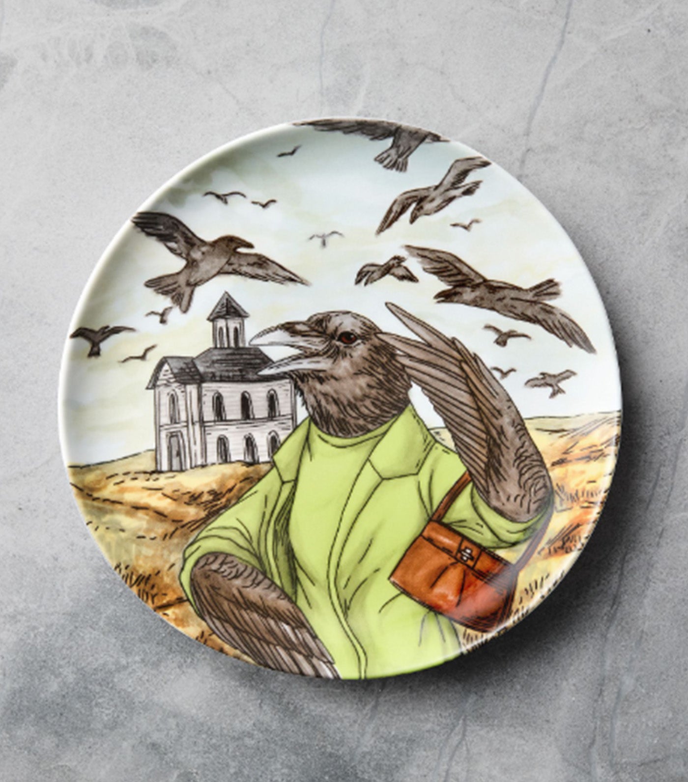Dapper Animal Halloween Salad Plate Multi