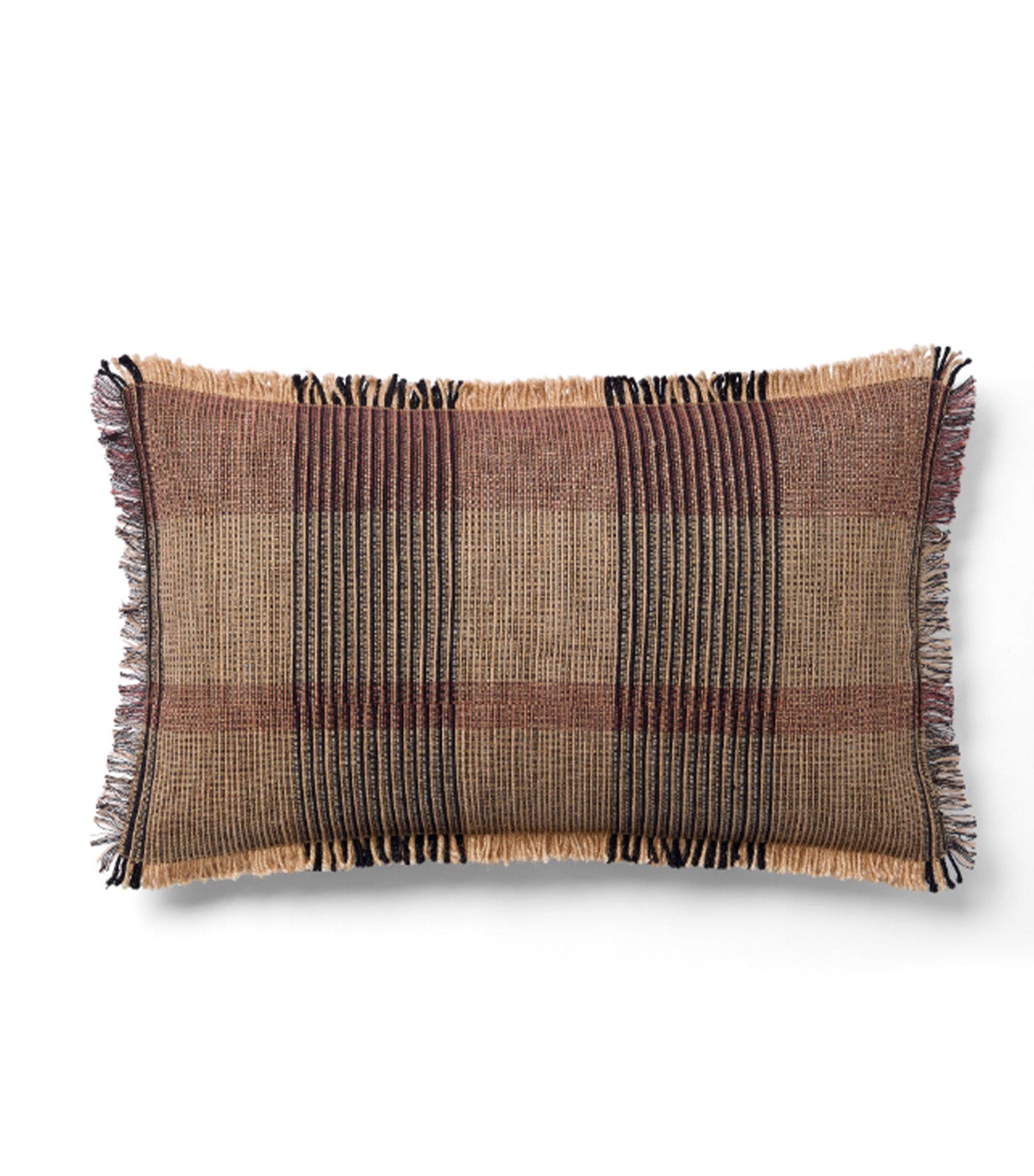 Graphic Plaid Pillow Cover Camel