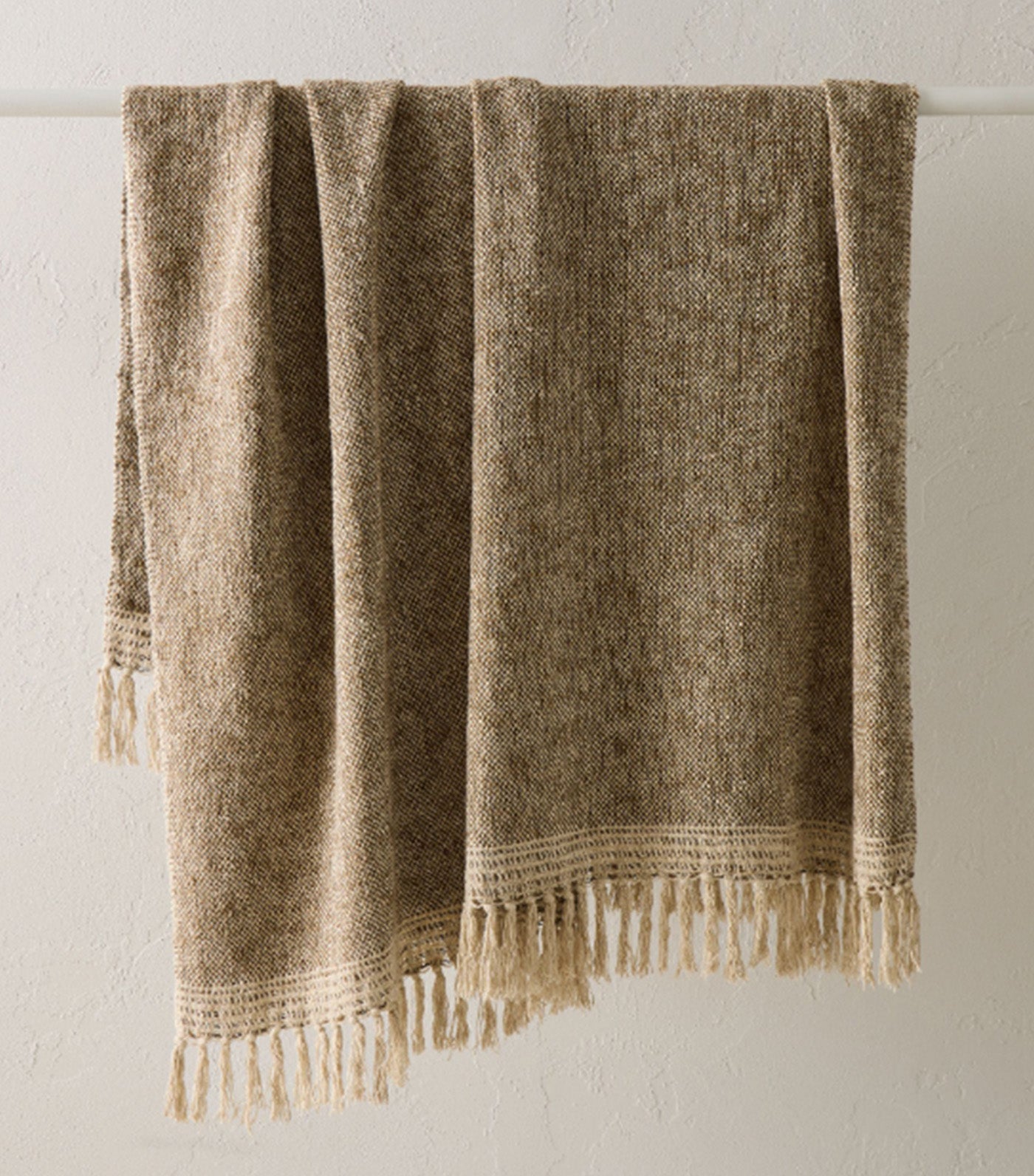 Two-Tone Chunky Linen Throw