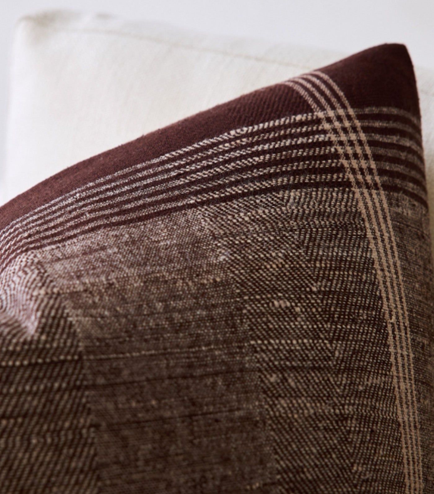 Framed Plaid Pillow Cover Peppercorn