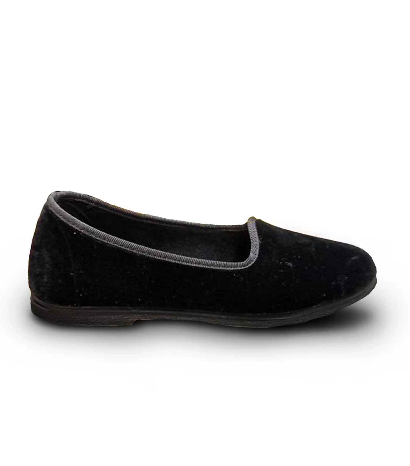 Macarena Rania 3 Terciopelo Flats Negro