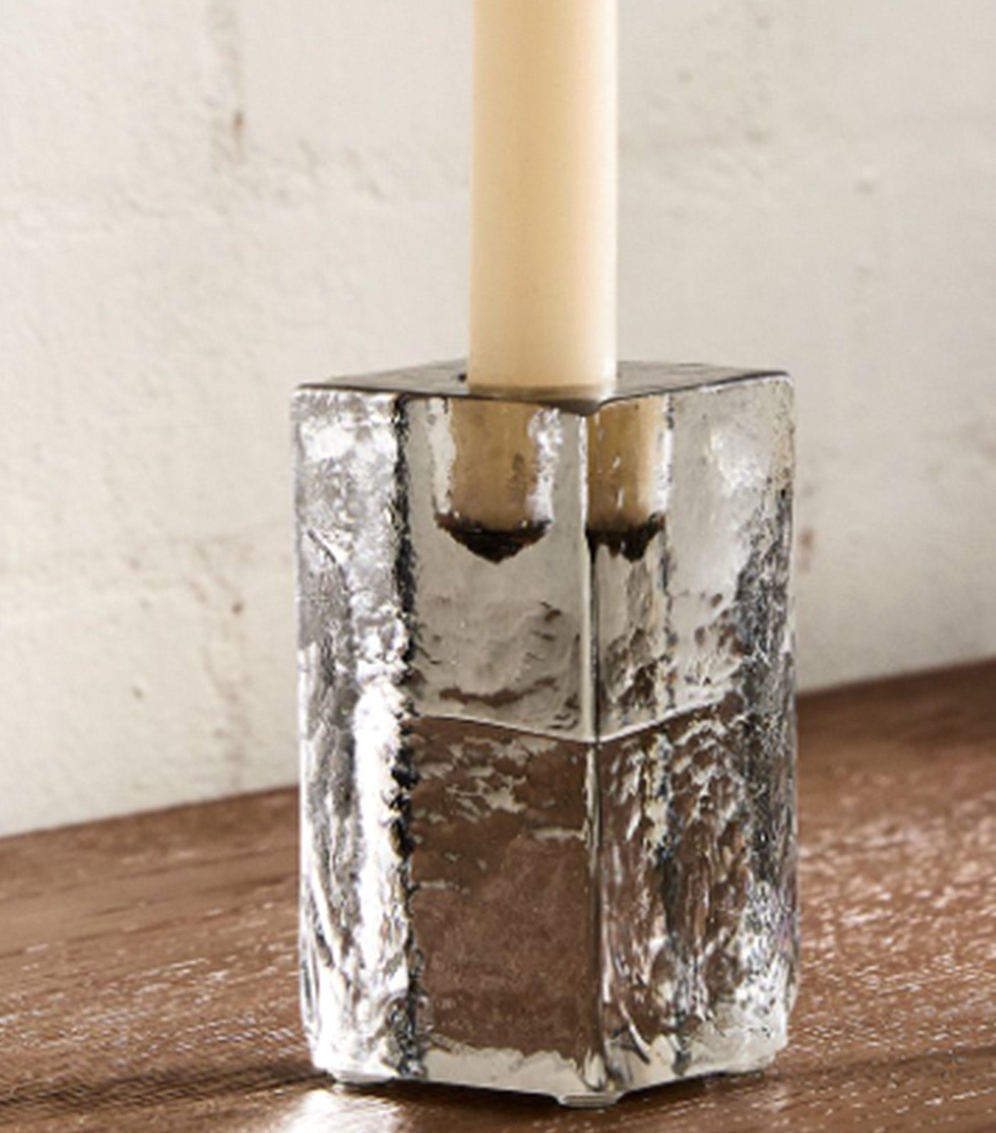 Cast Glass Taper Holder