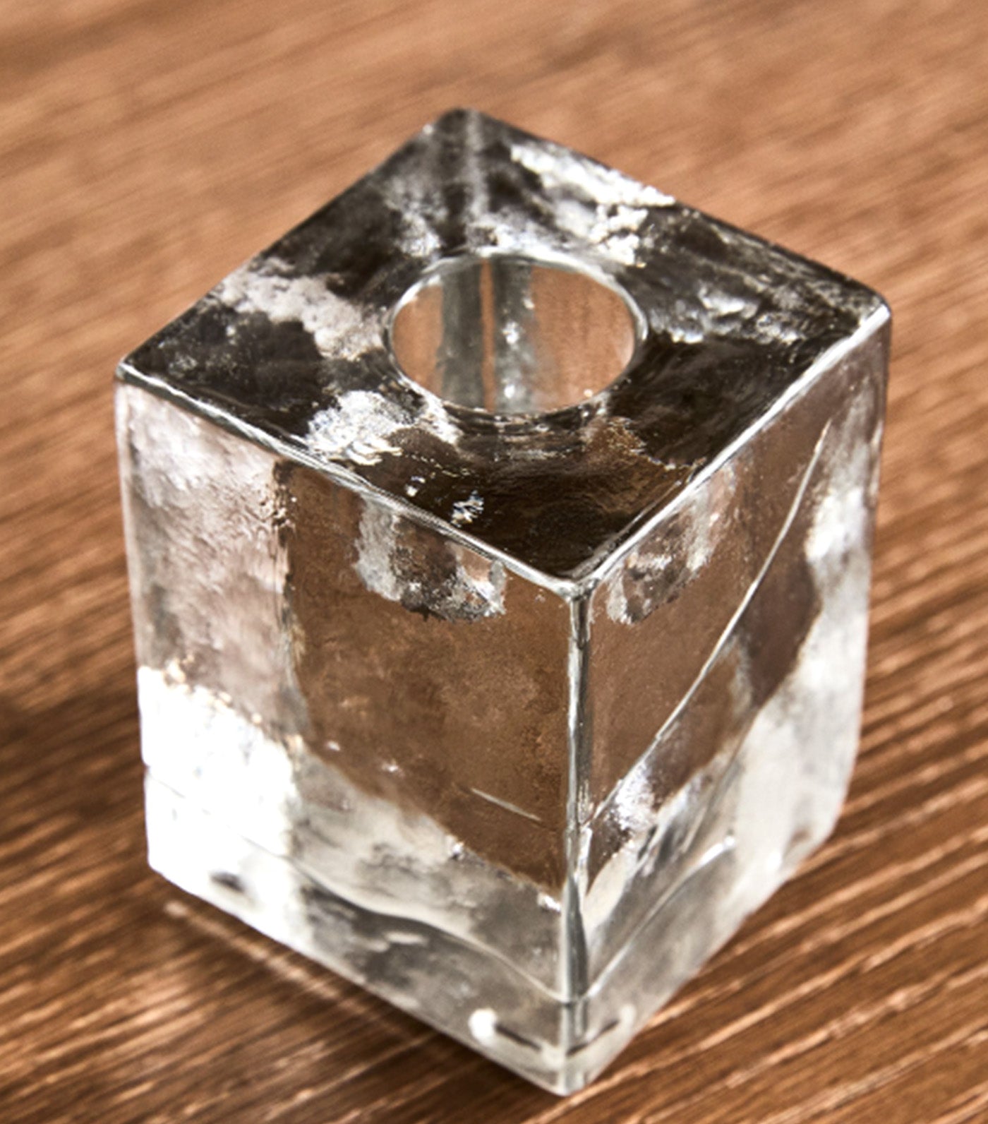 Cast Glass Taper Holder