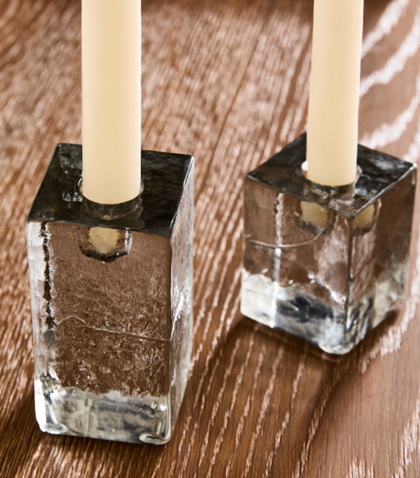 Cast Glass Taper Holder