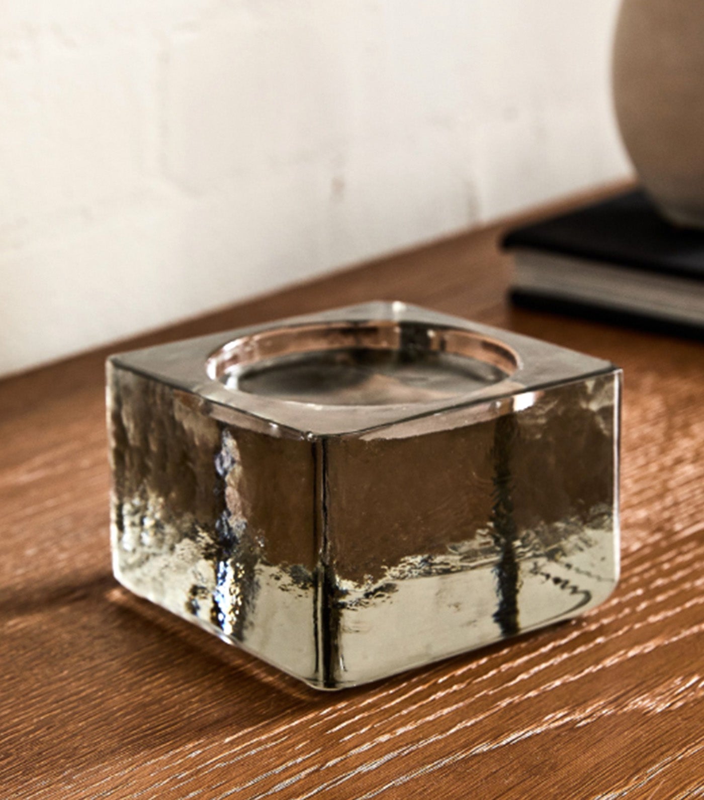 Cast Glass Pillar Holder