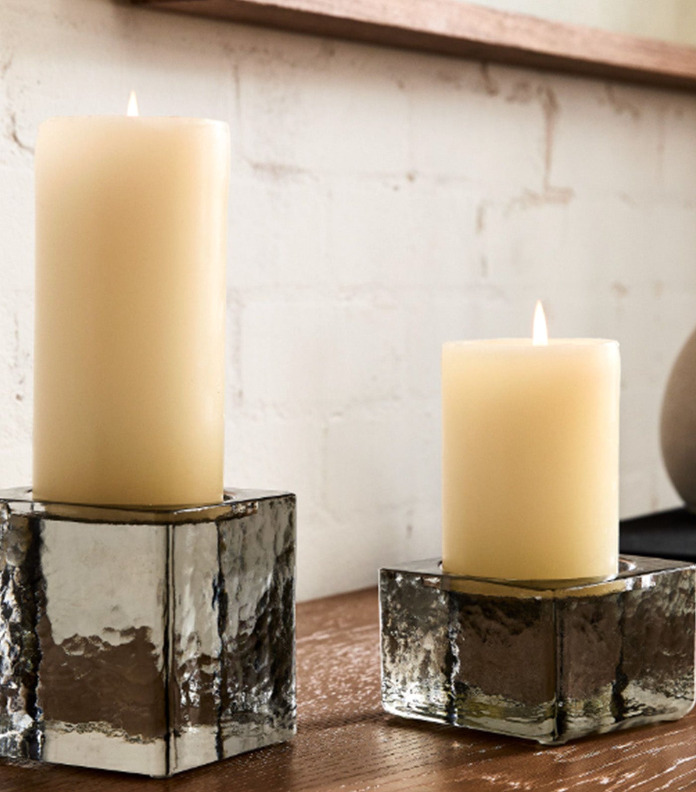 Cast Glass Pillar Holder