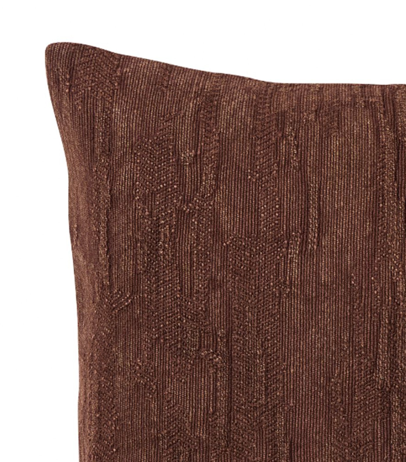 Distressed Herringbone Pillow Cover Bordeaux