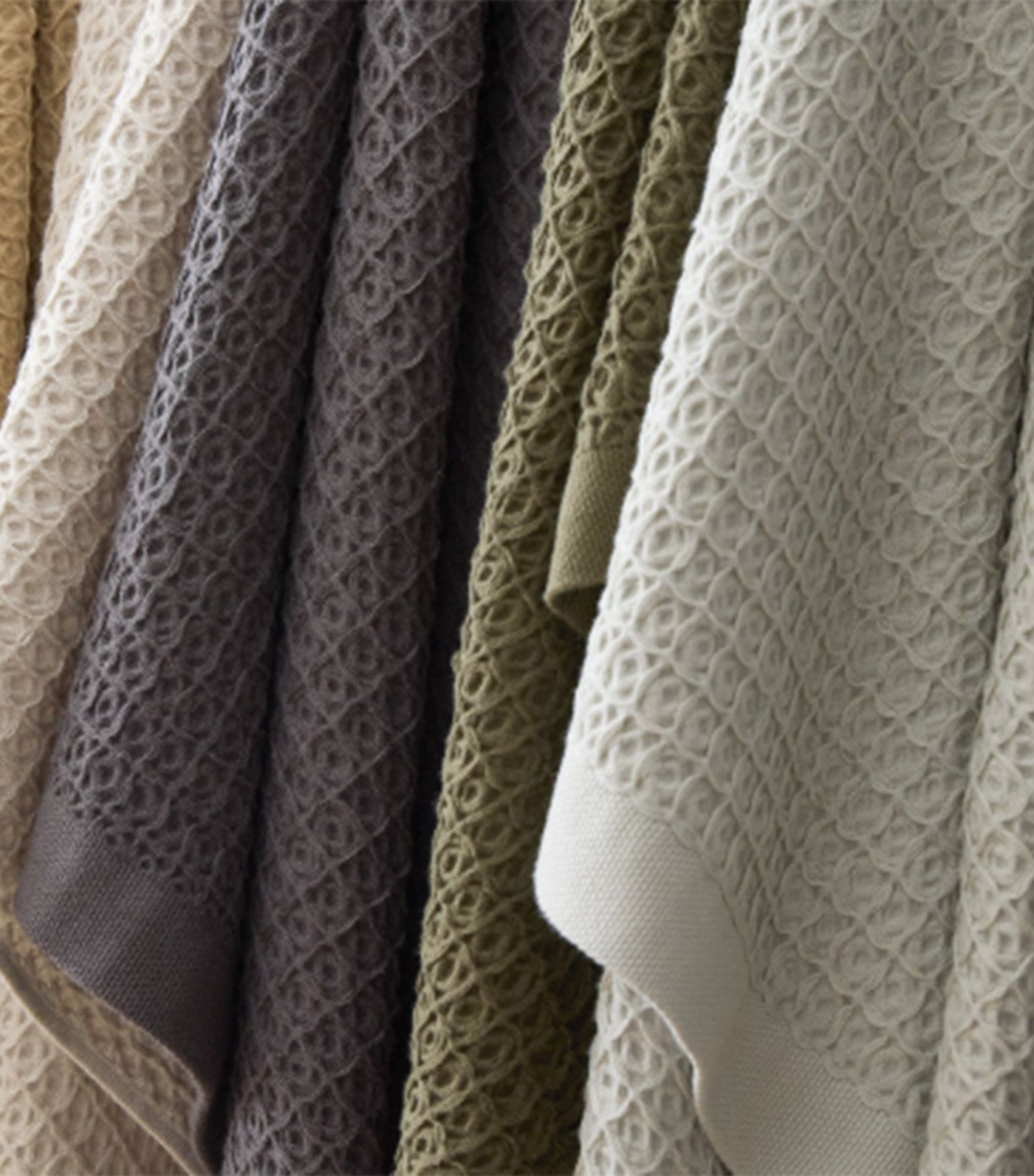 Waffle Plush Hand Towel Gray