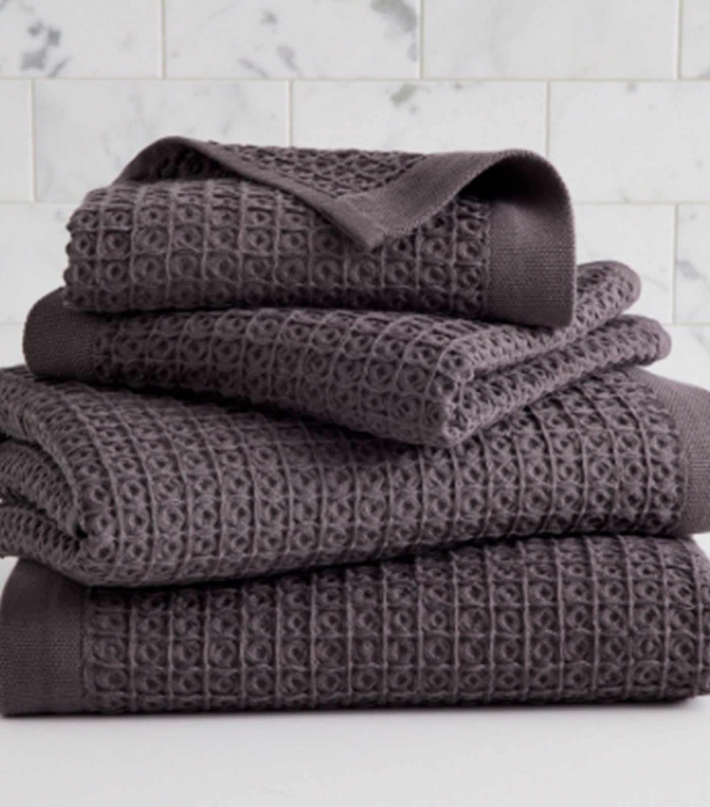 west elm Waffle Bath Towel Charcoal