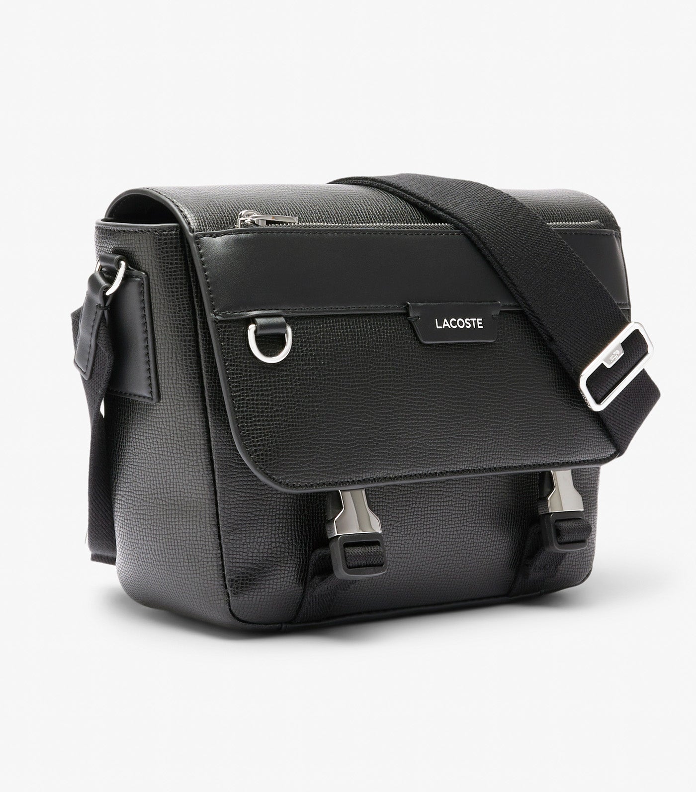 Ossian Flap Close Leather Satchel Noir