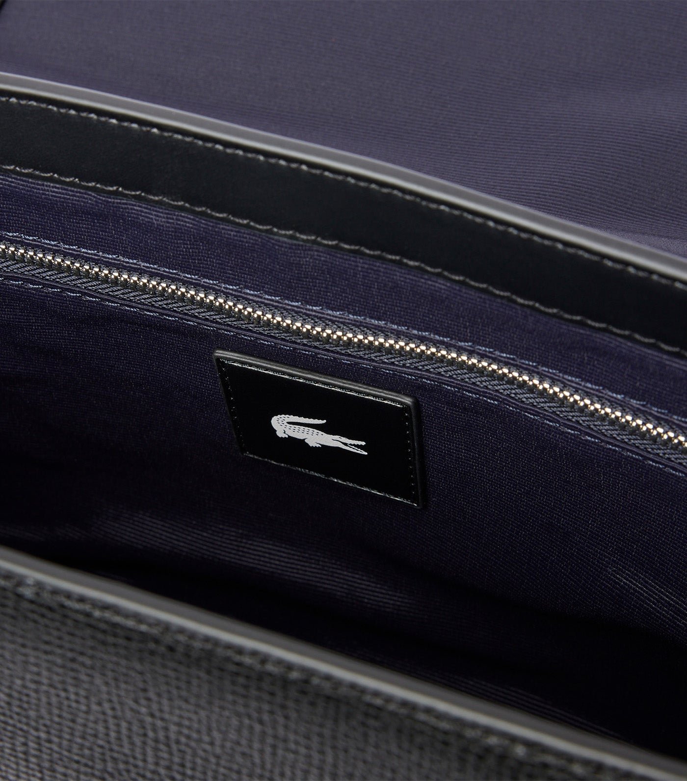 Ossian Flap Close Leather Satchel Noir