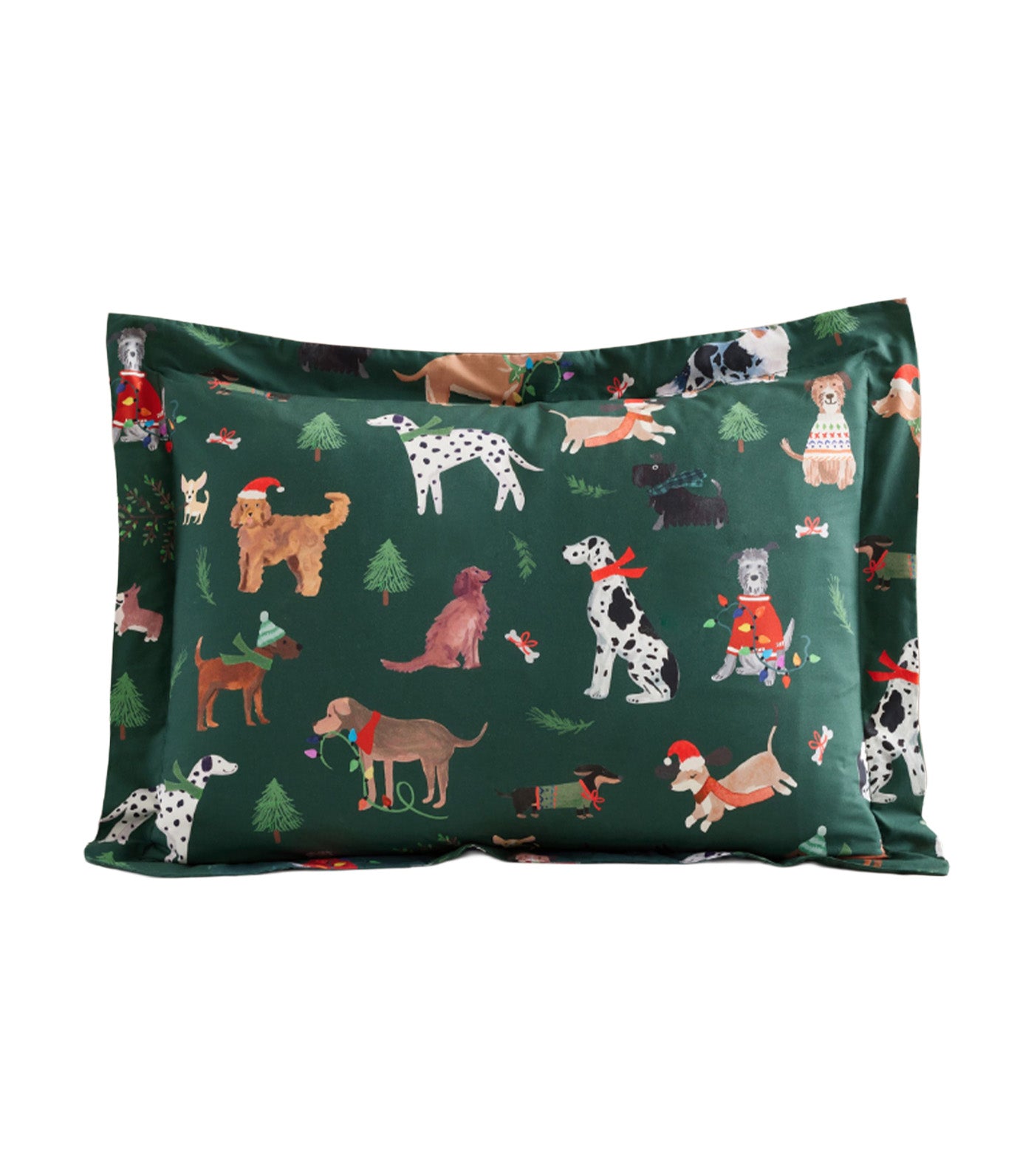 Holiday Dogs Organic Duvet Cover and Shams