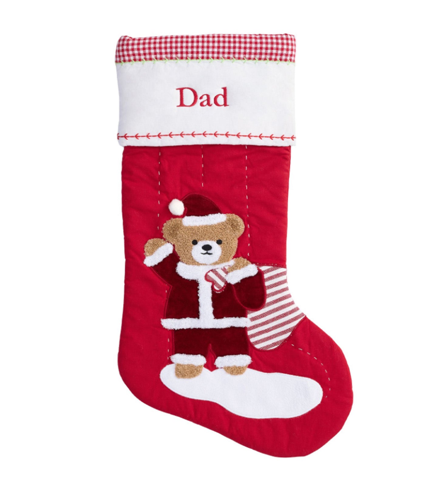 Bear Quilted Christmas Stocking Collection