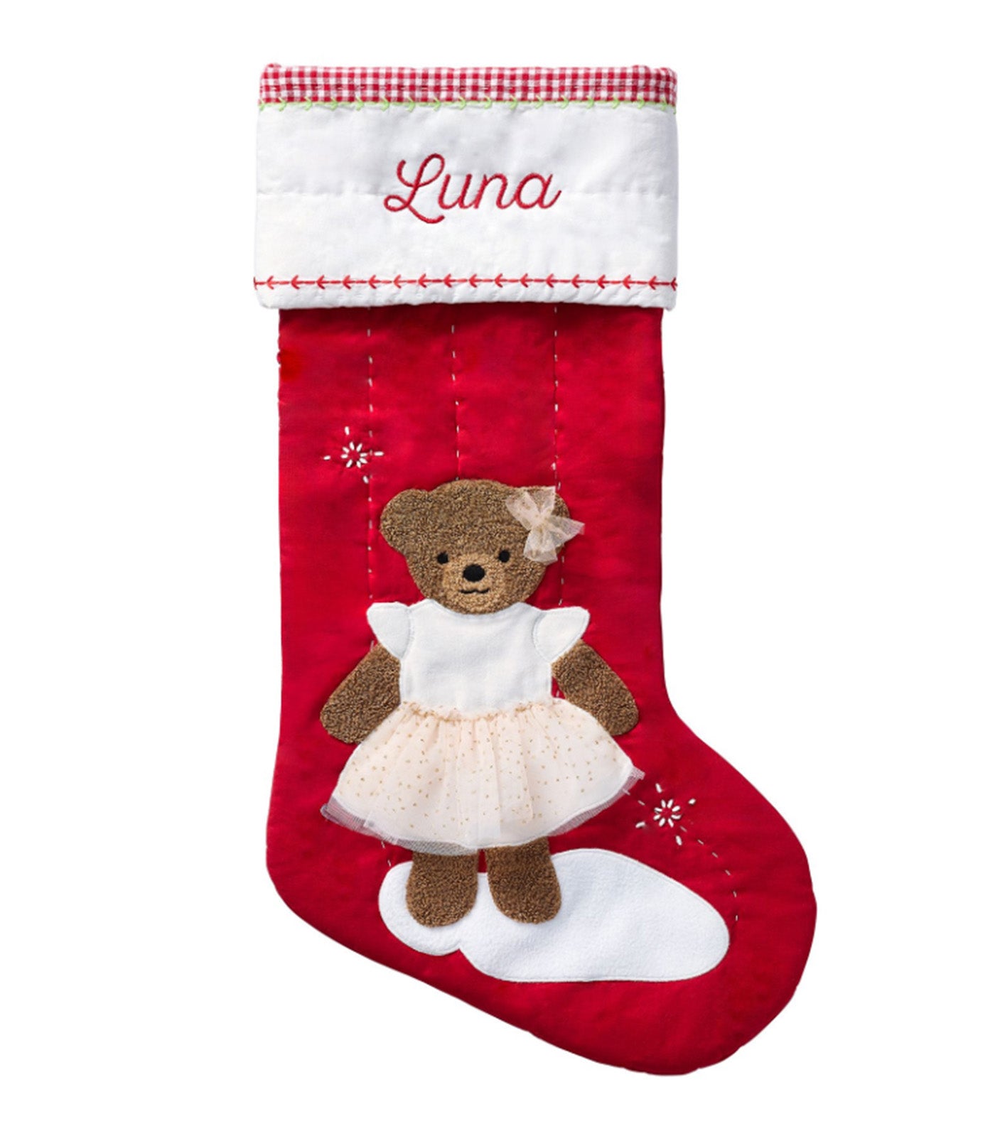 Bear Quilted Christmas Stocking Collection