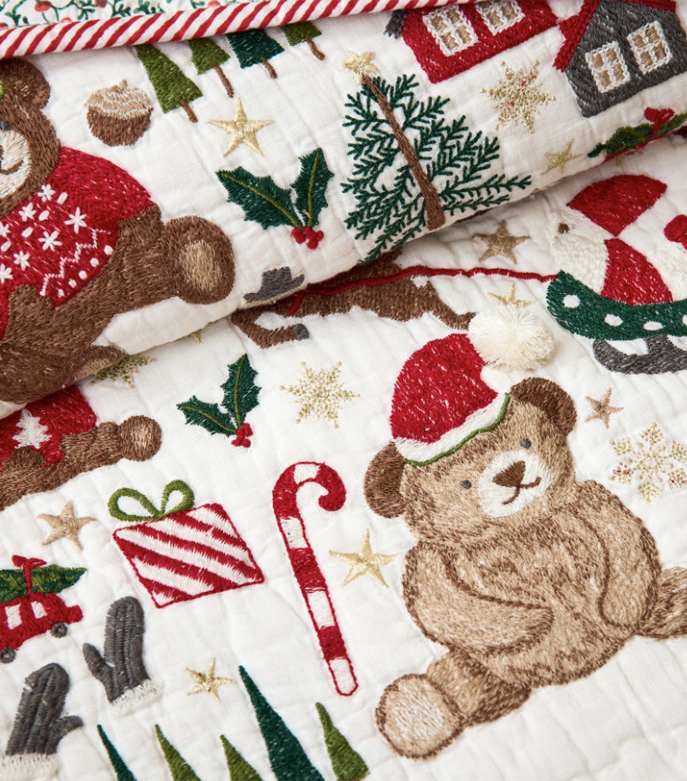 Teddy Bear Holiday Baby Quilt