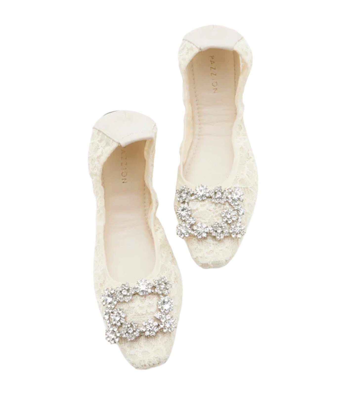 Alina Lace Diamante Foldable Flats