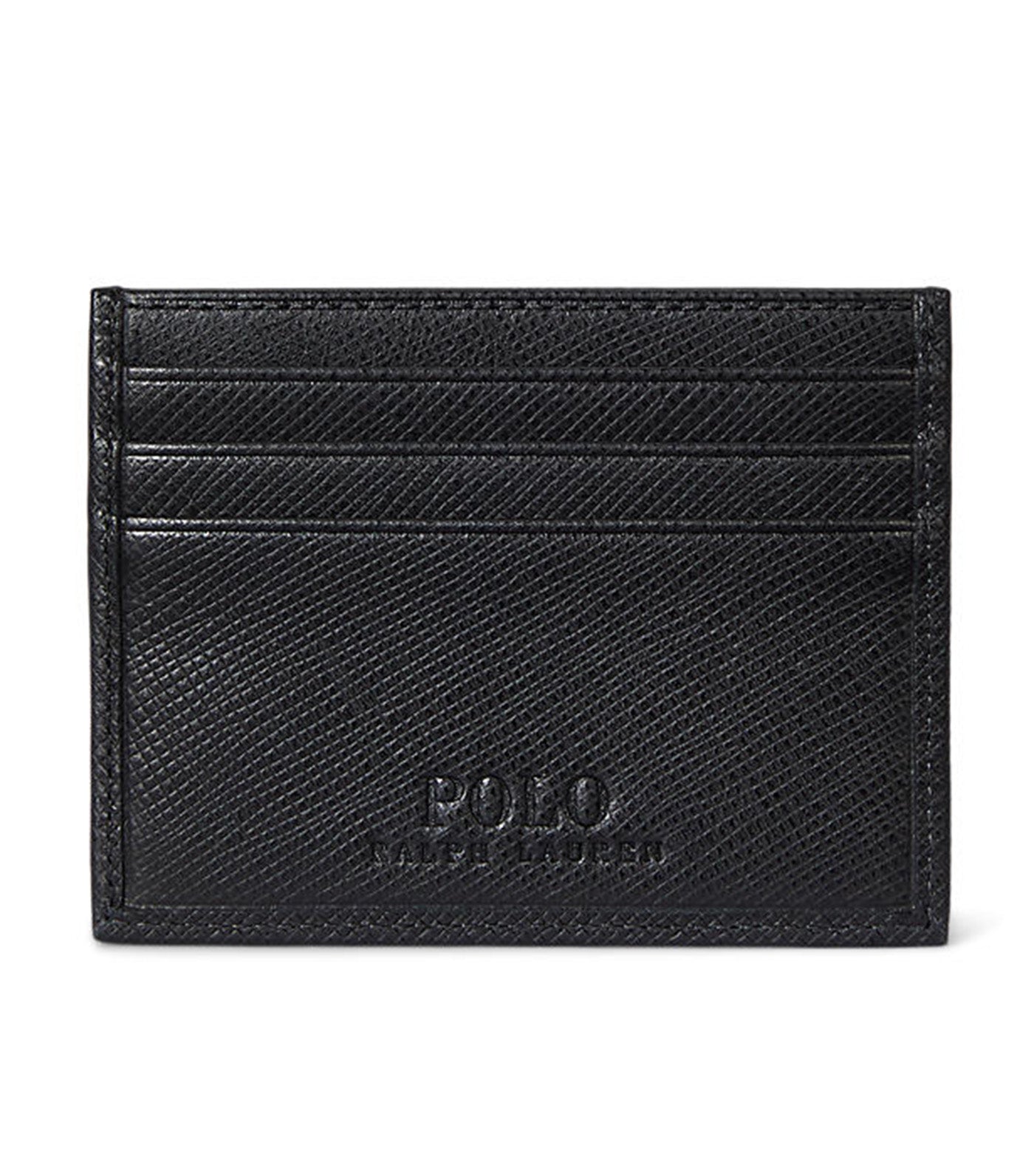 Saffiano Leather Card Case Black
