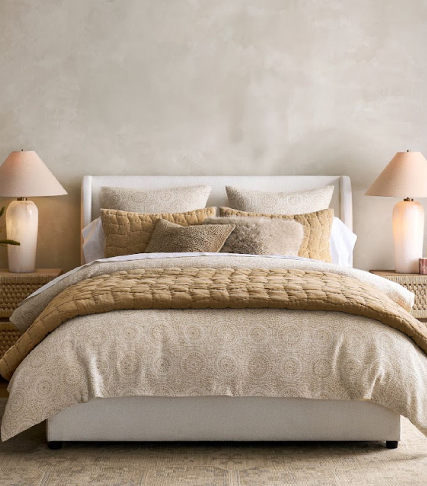 Follette Quilted Velvet Pillow Mocha