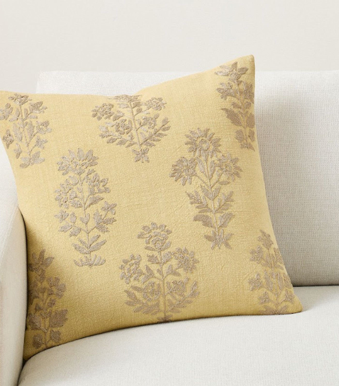 Gillian Embroidered Pillow Straw