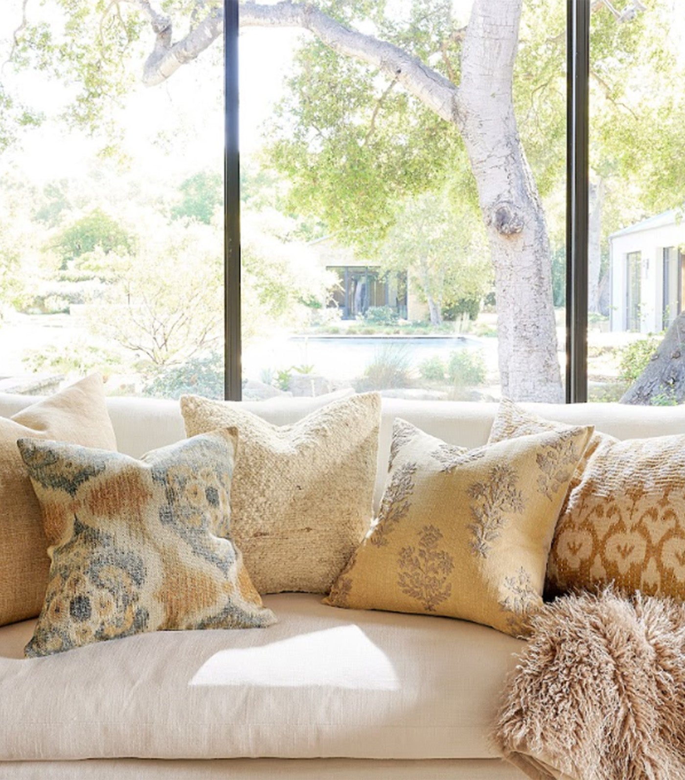 Vassar Woven Textured Pillow Parchment