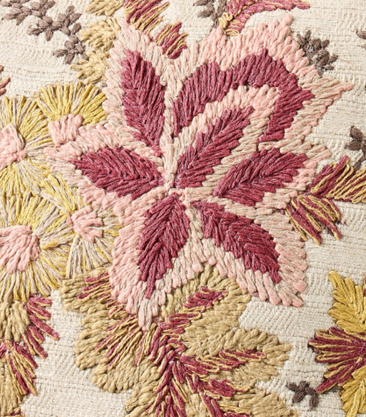 Aila Embroidered Pillow Warm Multi