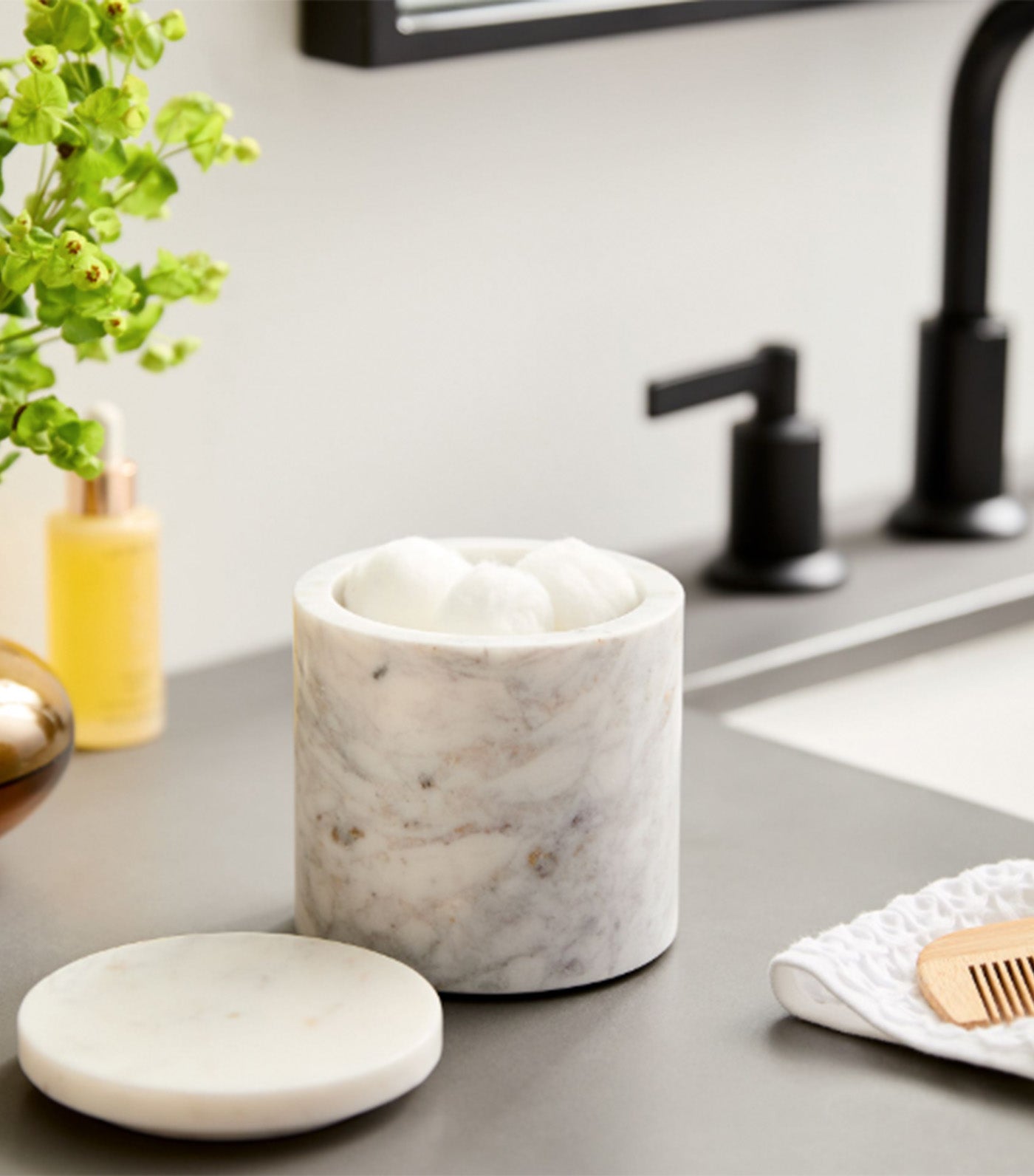 Amalfi Marble Bath Accessories White