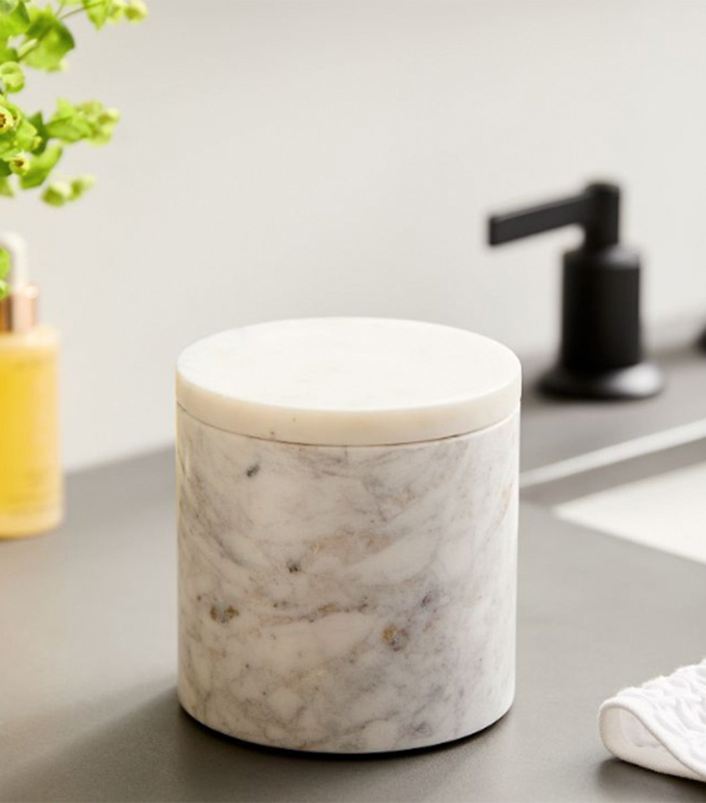 Amalfi Marble Bath Accessories White