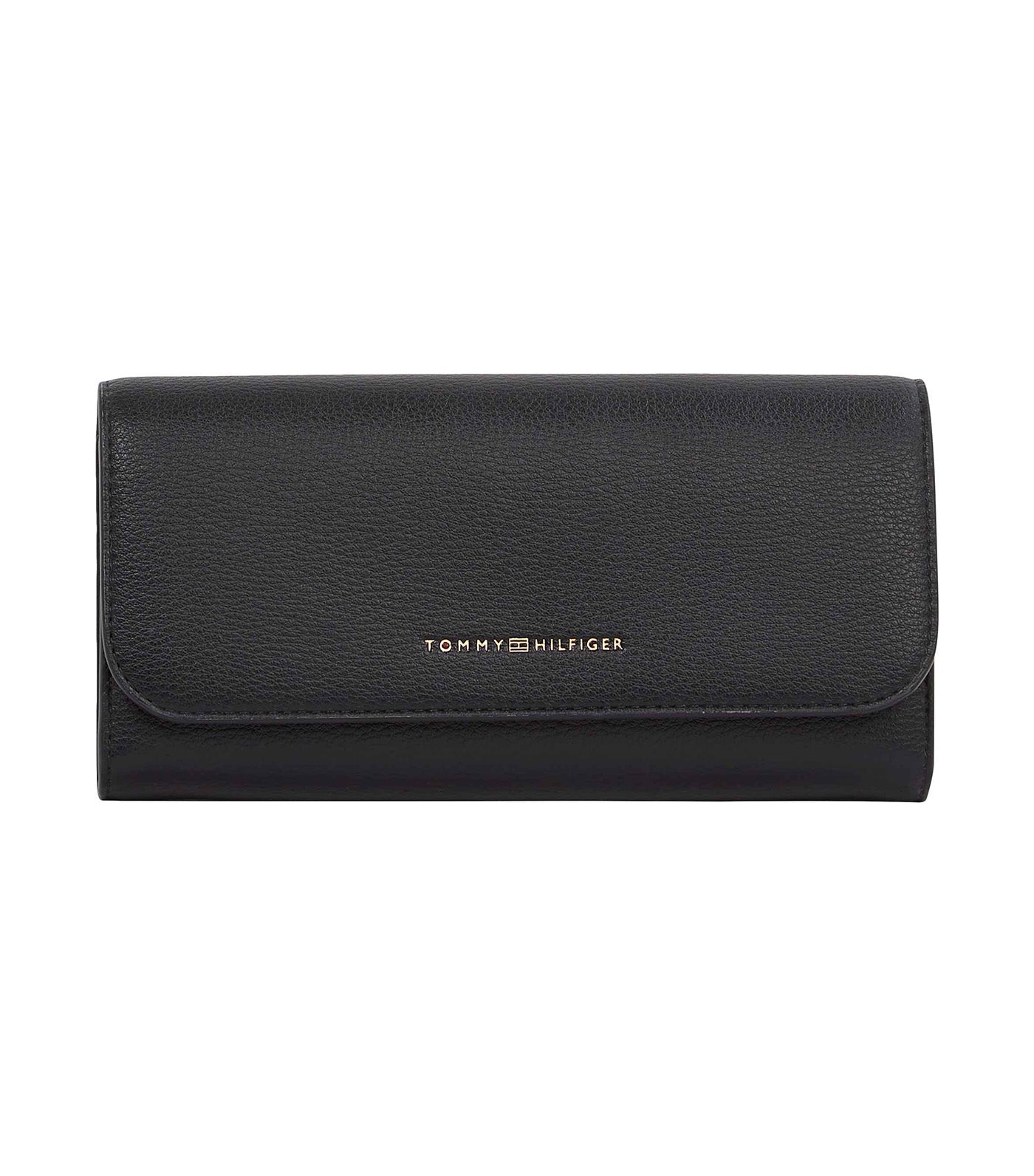 Women's Flag Large Flap Wallet Black