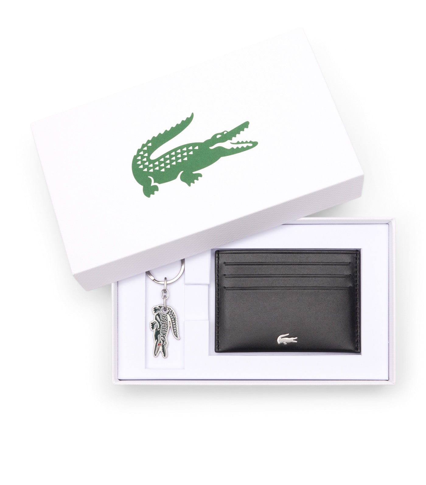 FG Cardholder and Keychain Gift Set Noir Kr Croc Sinople