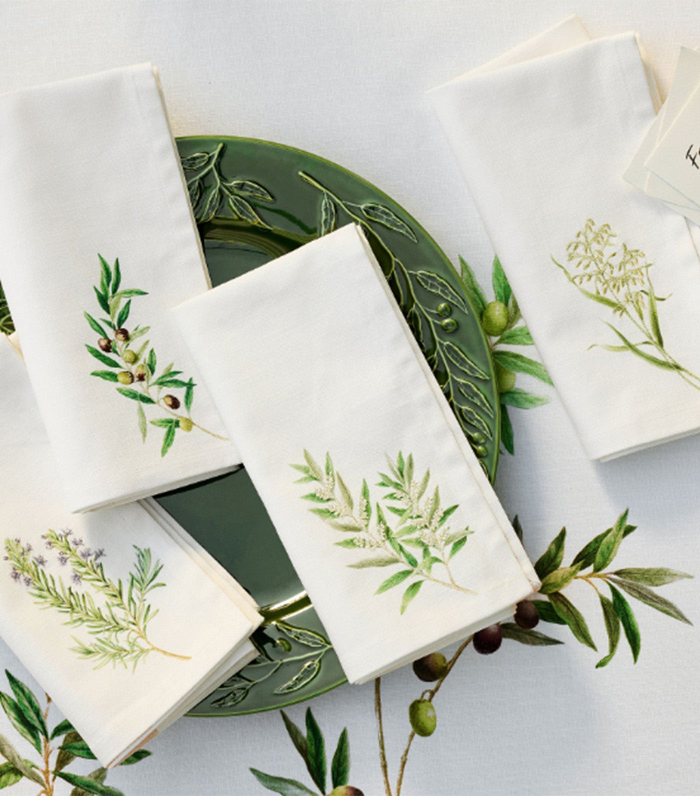 Monique Lhuillier Olive Orchard Napkins Mixed Set of 4