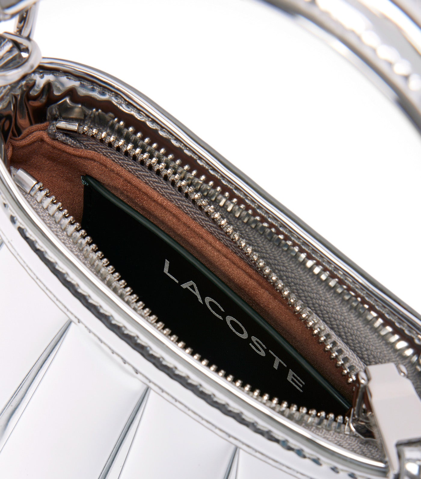 Runway Mirror Leather XXS Lenglen Purse Silver Mirror