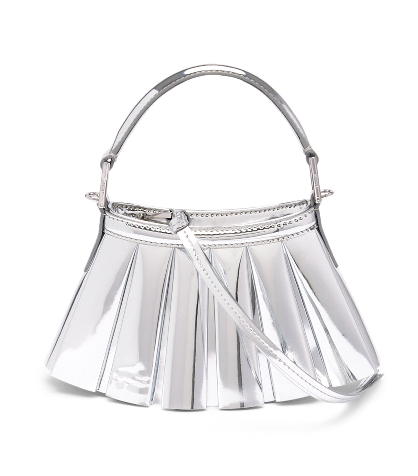 Runway Mirror Leather XXS Lenglen Purse Silver Mirror