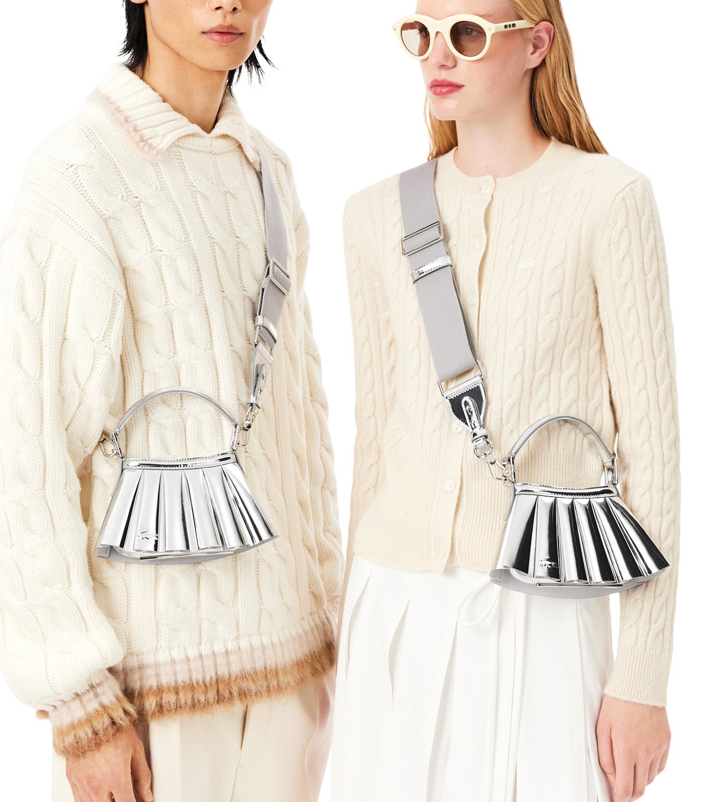 Runway Mirror Leather XXS Lenglen Purse Silver Mirror