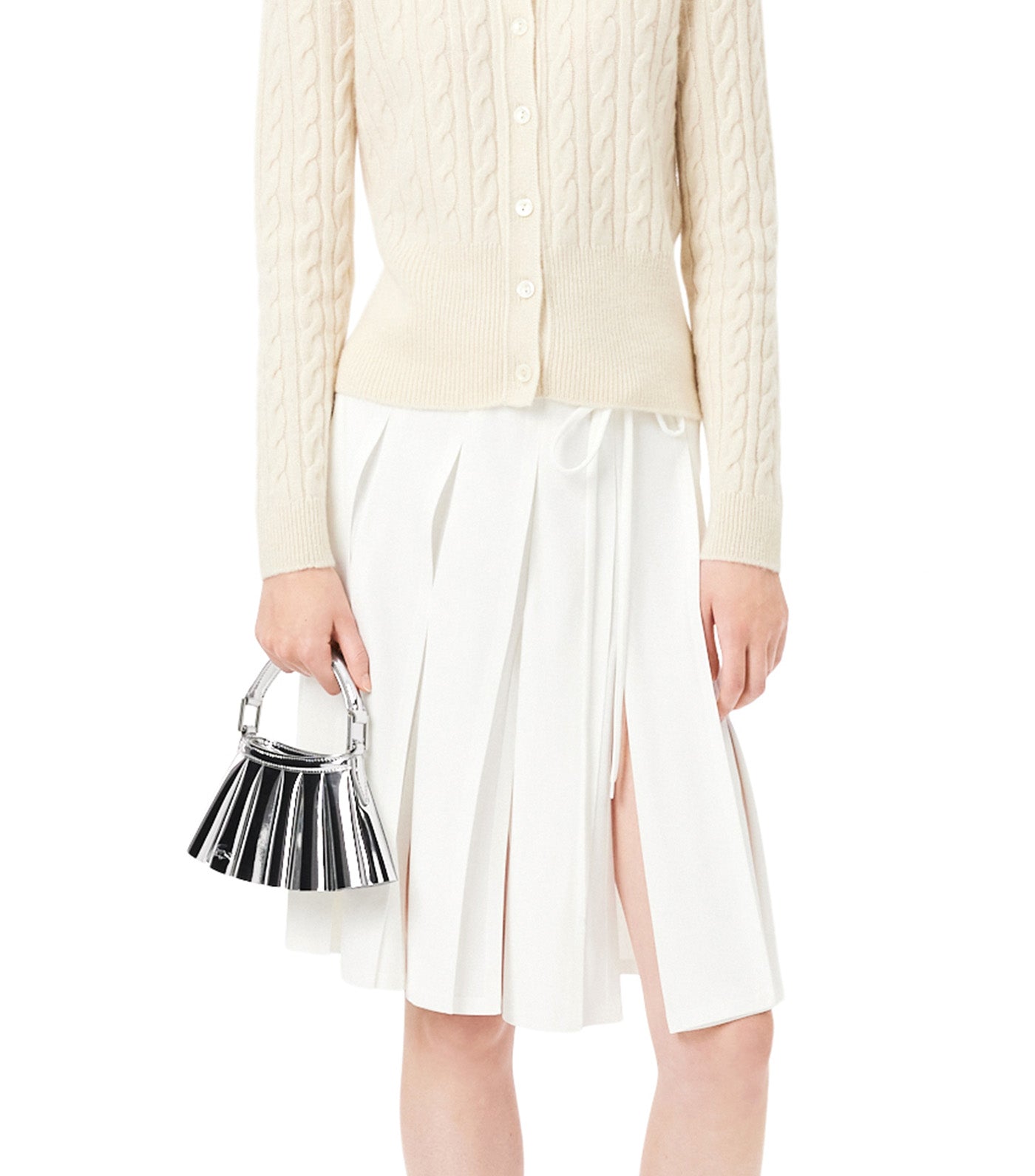 Runway Mirror Leather XXS Lenglen Purse Silver Mirror