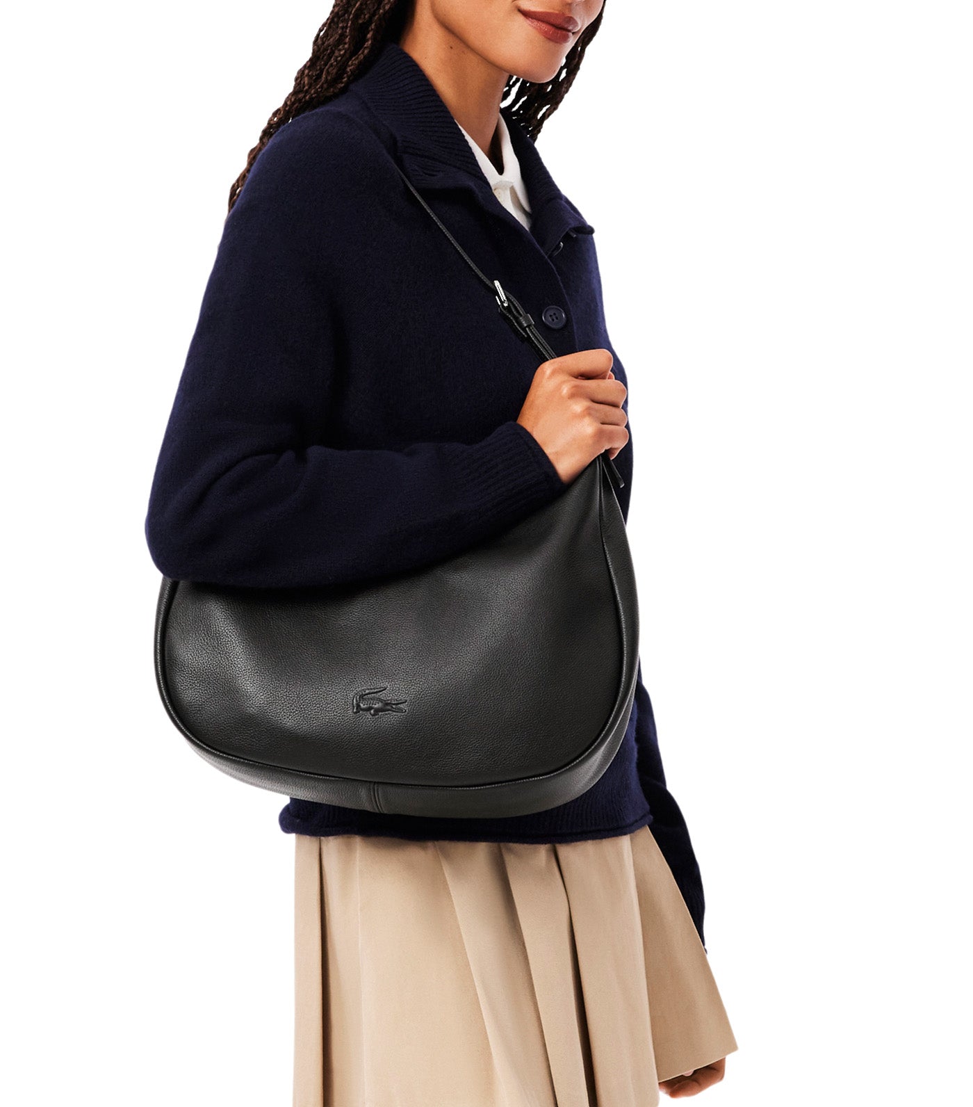 City Court Grain Leather Hobo Bag