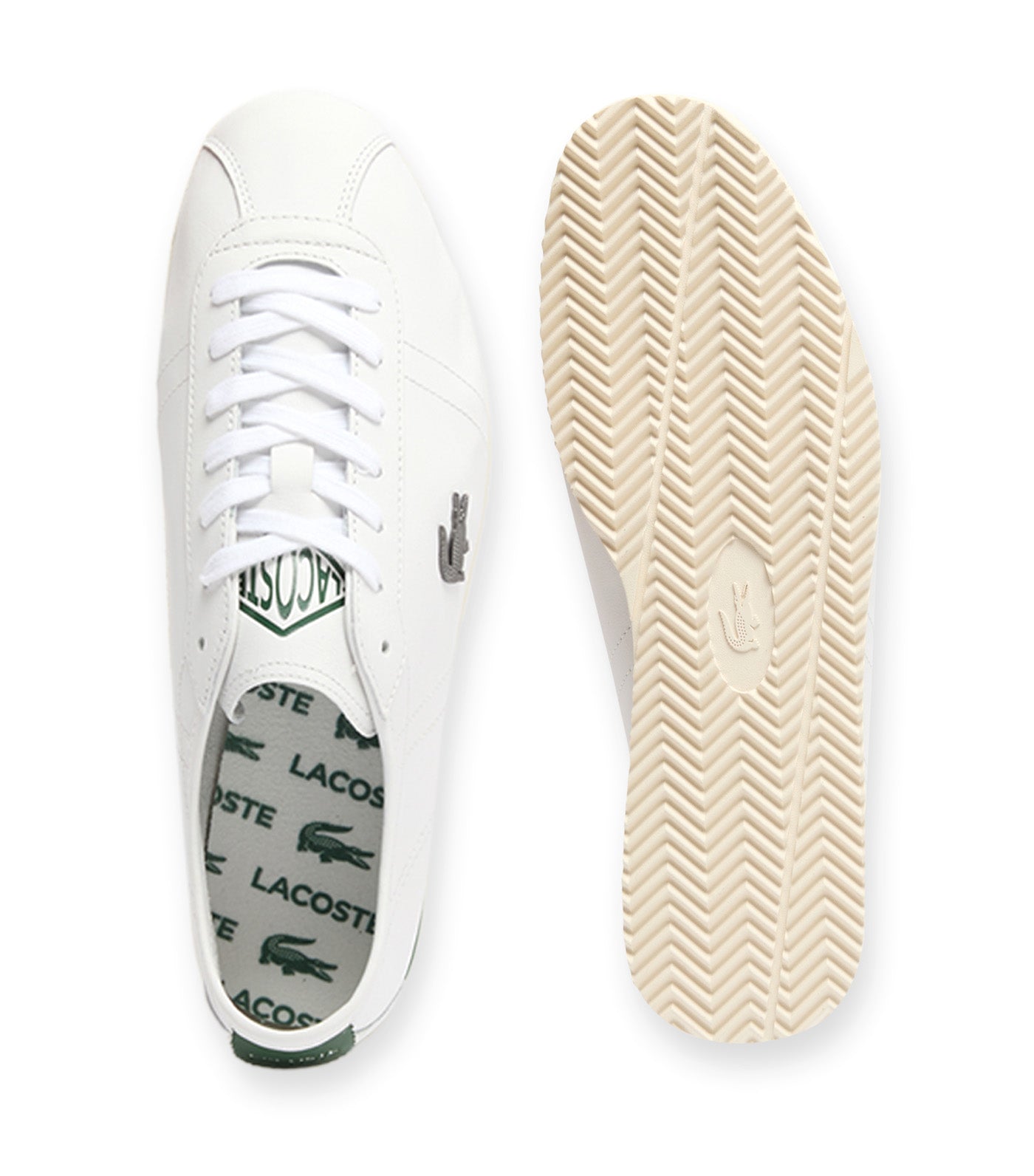Lacoste Men's Club-Low Leather Sneakers White/Dark Green
