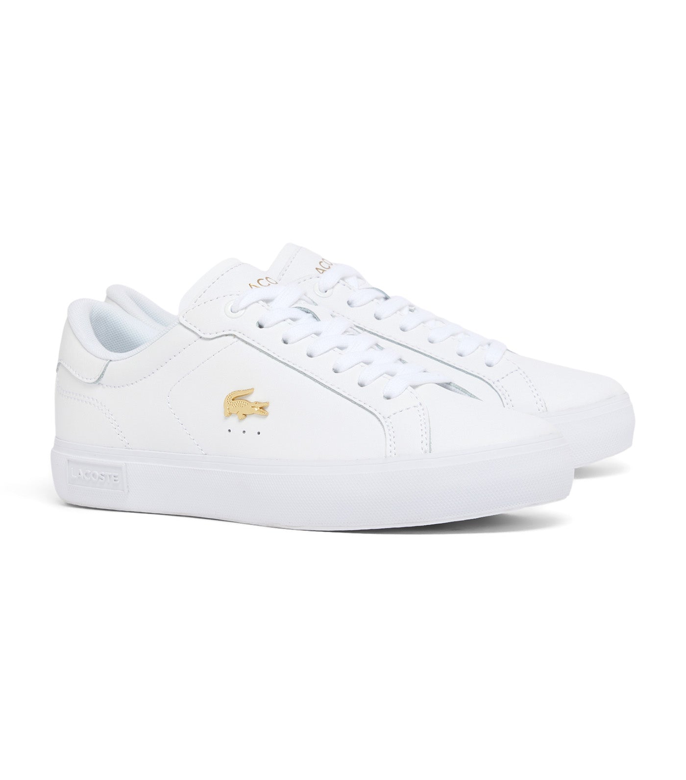 Lacoste Women's Powercourt Leather Sneakers White/Gold