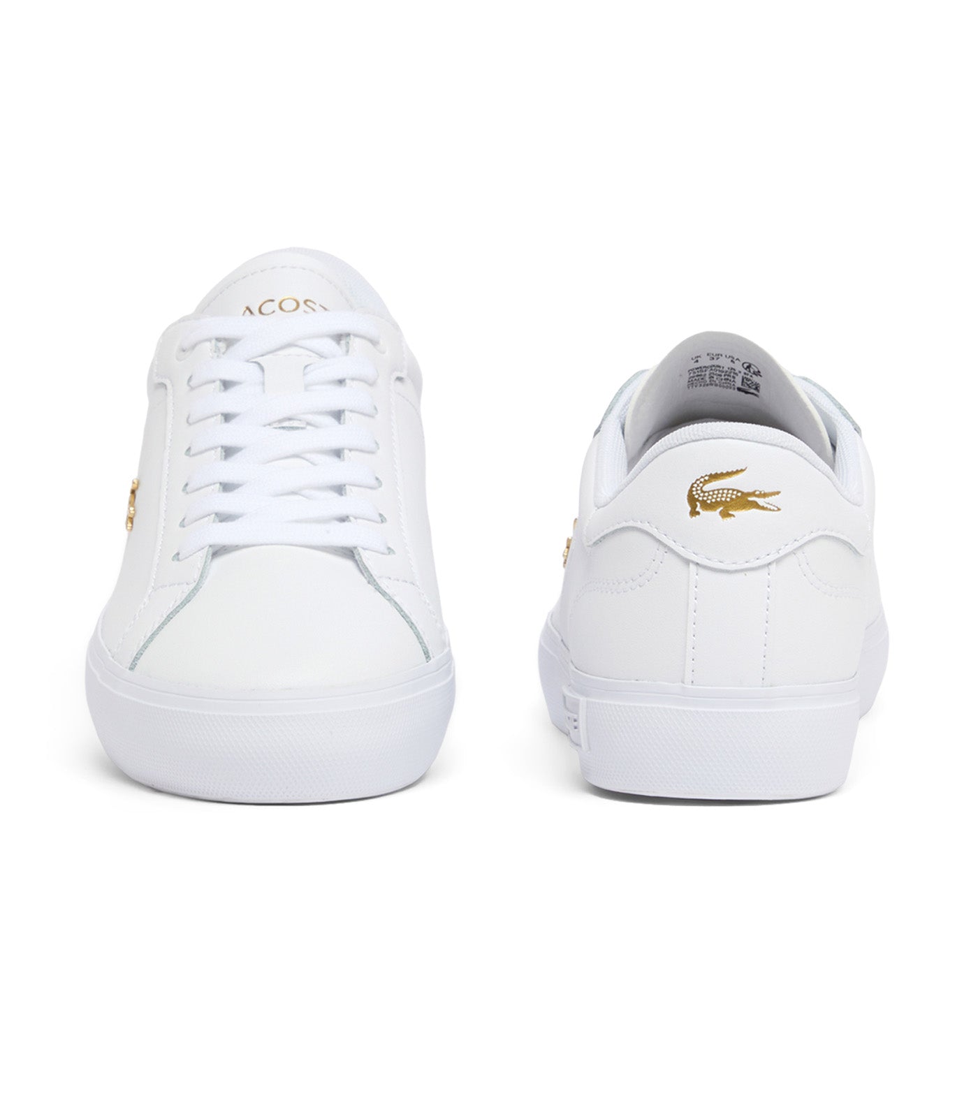 Lacoste Women's Powercourt Leather Sneakers White/Gold
