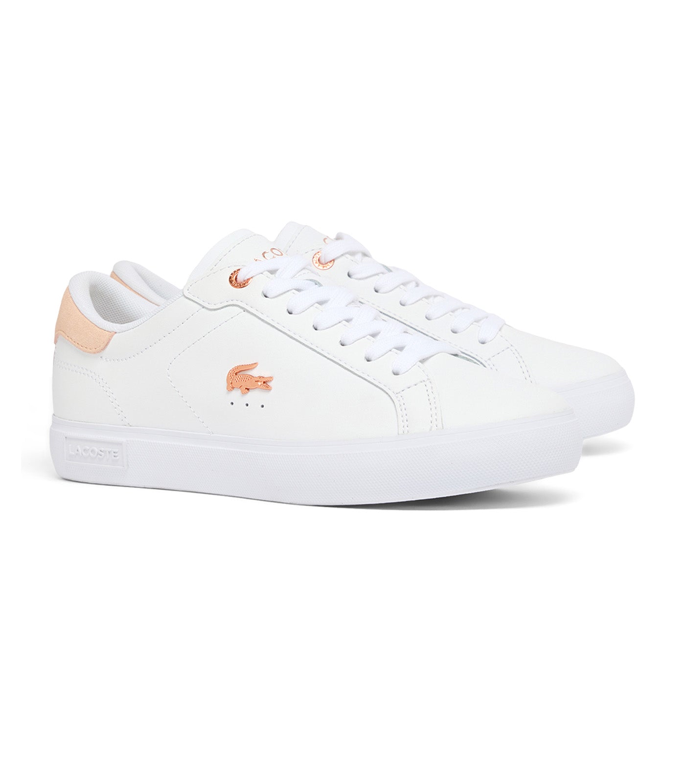 Lacoste Women's Powercourt Leather Sneakers White/Light Pink