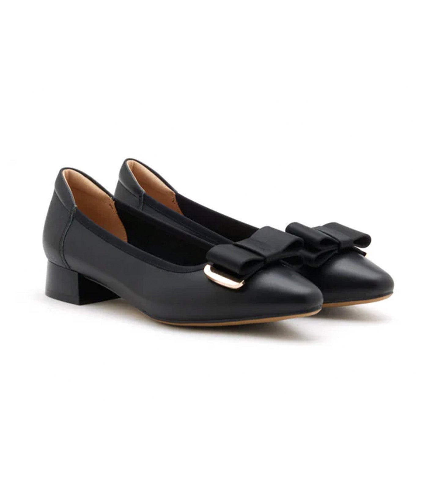 Elaia Point-Toe Bow Buckle Heels