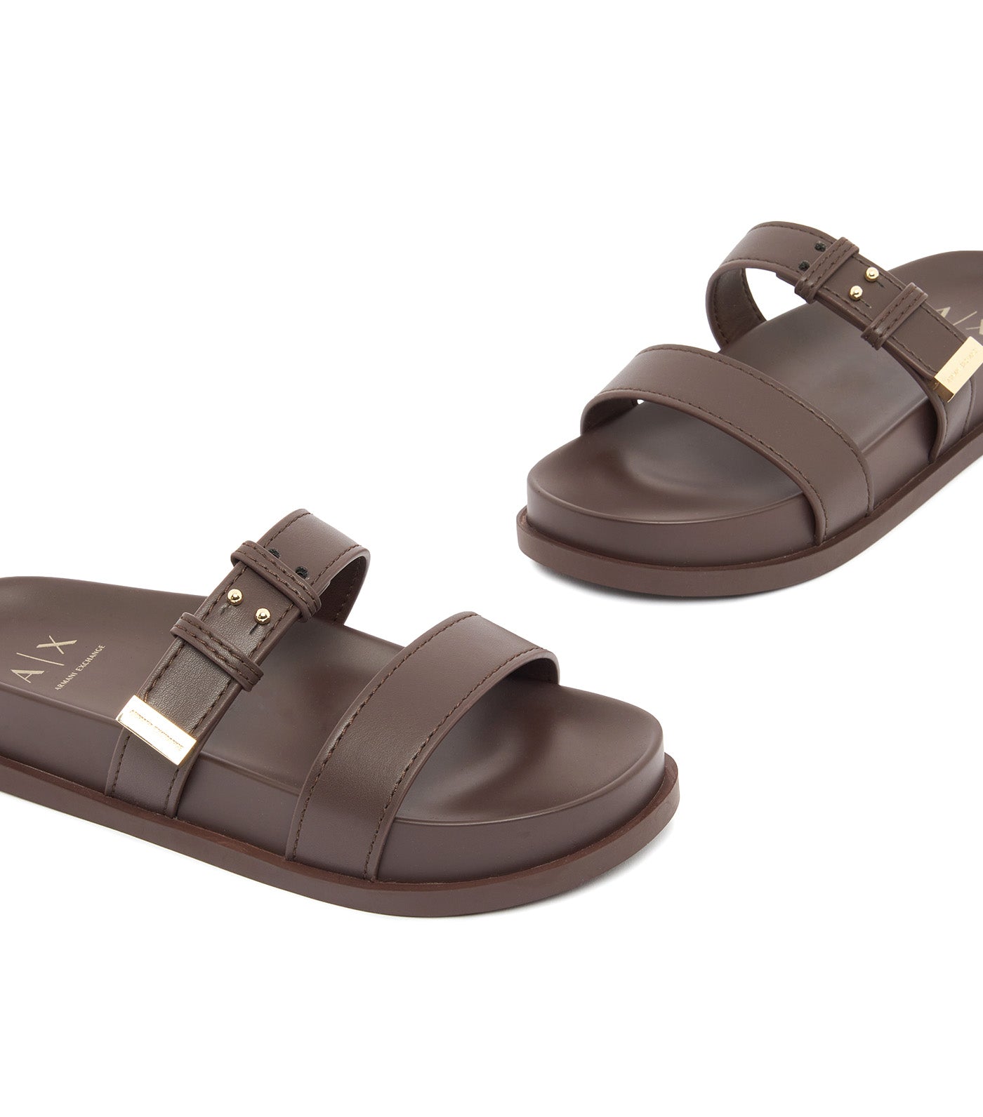 Two-Strap Slippers with Buckle Dusk Shade