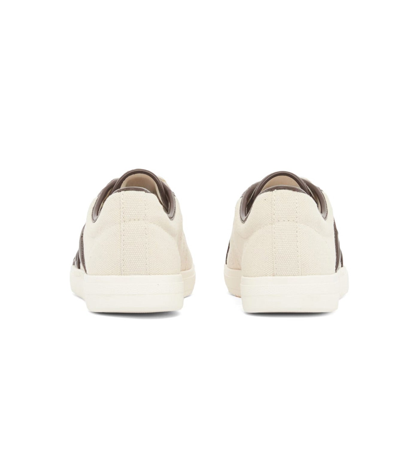 Canvas and Faux Leather Sneakers Ecru + Dusk Shade