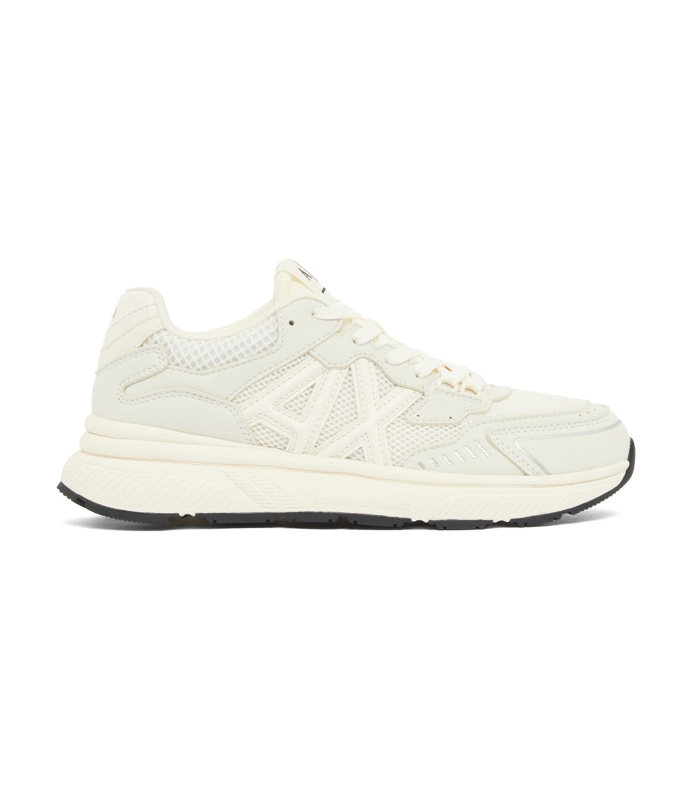Sneakers in Microsuede and Mesh Off White + Off White