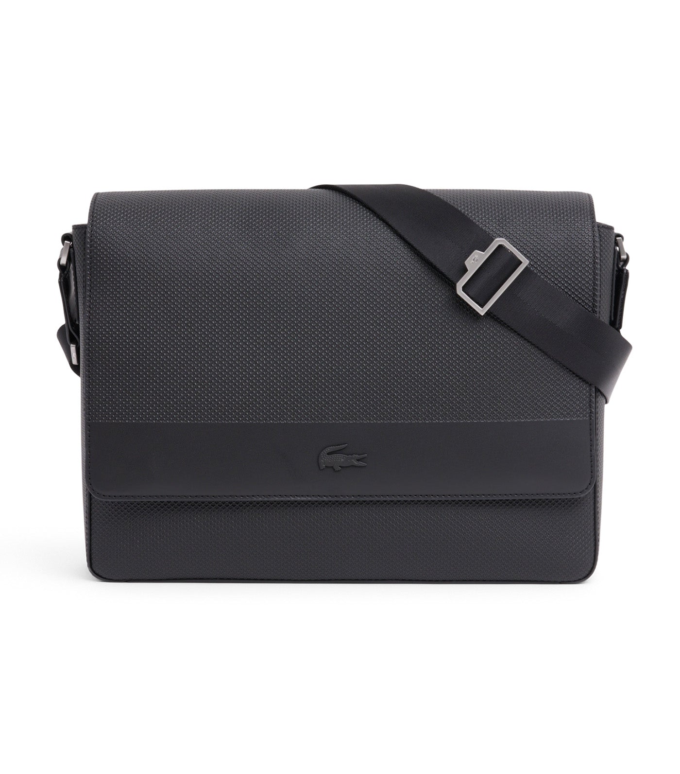 Large Chantaco Leather Messenger Bag Noir