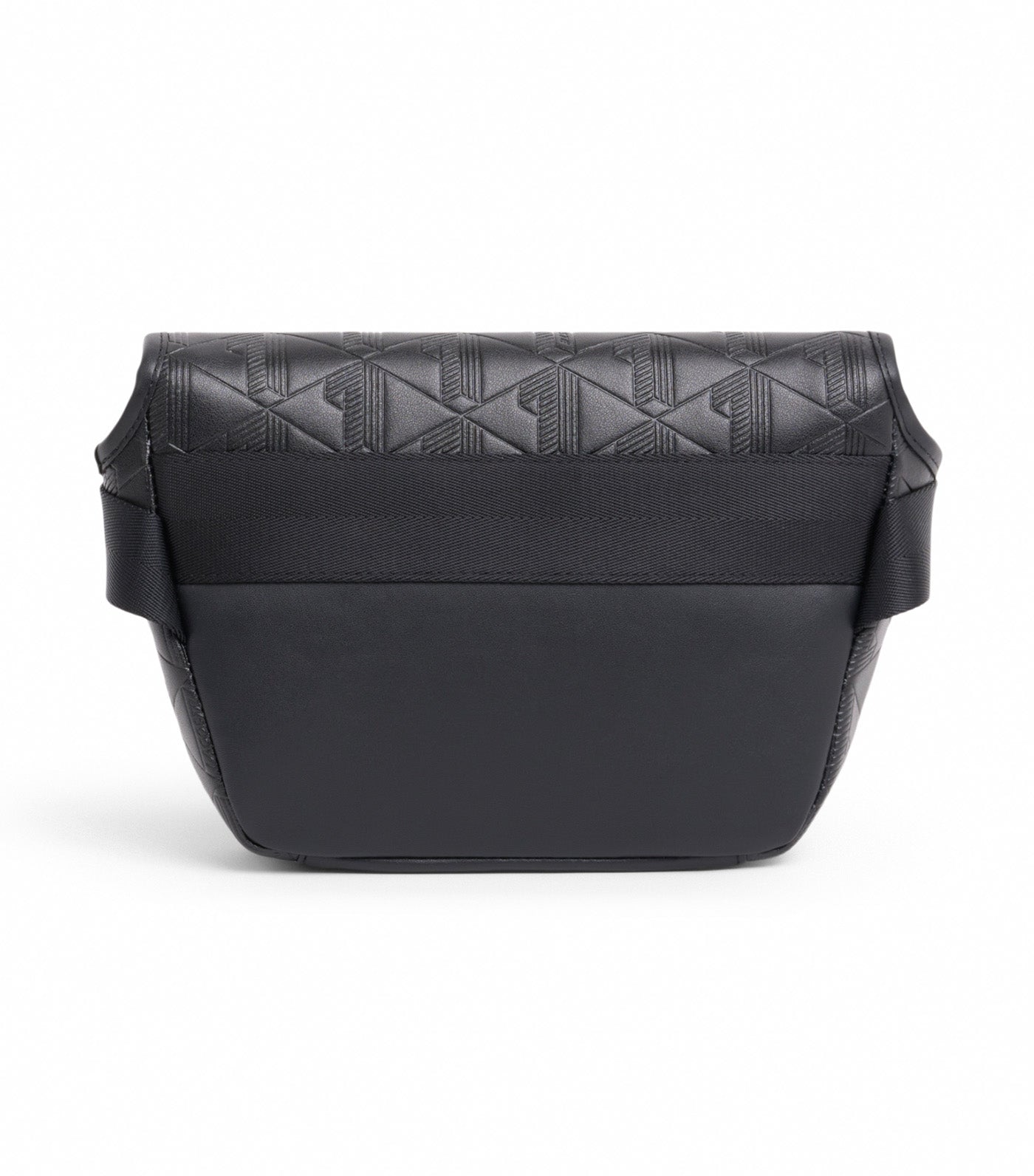Lacoste Mini Monogram Leather Messenger Bag Noir