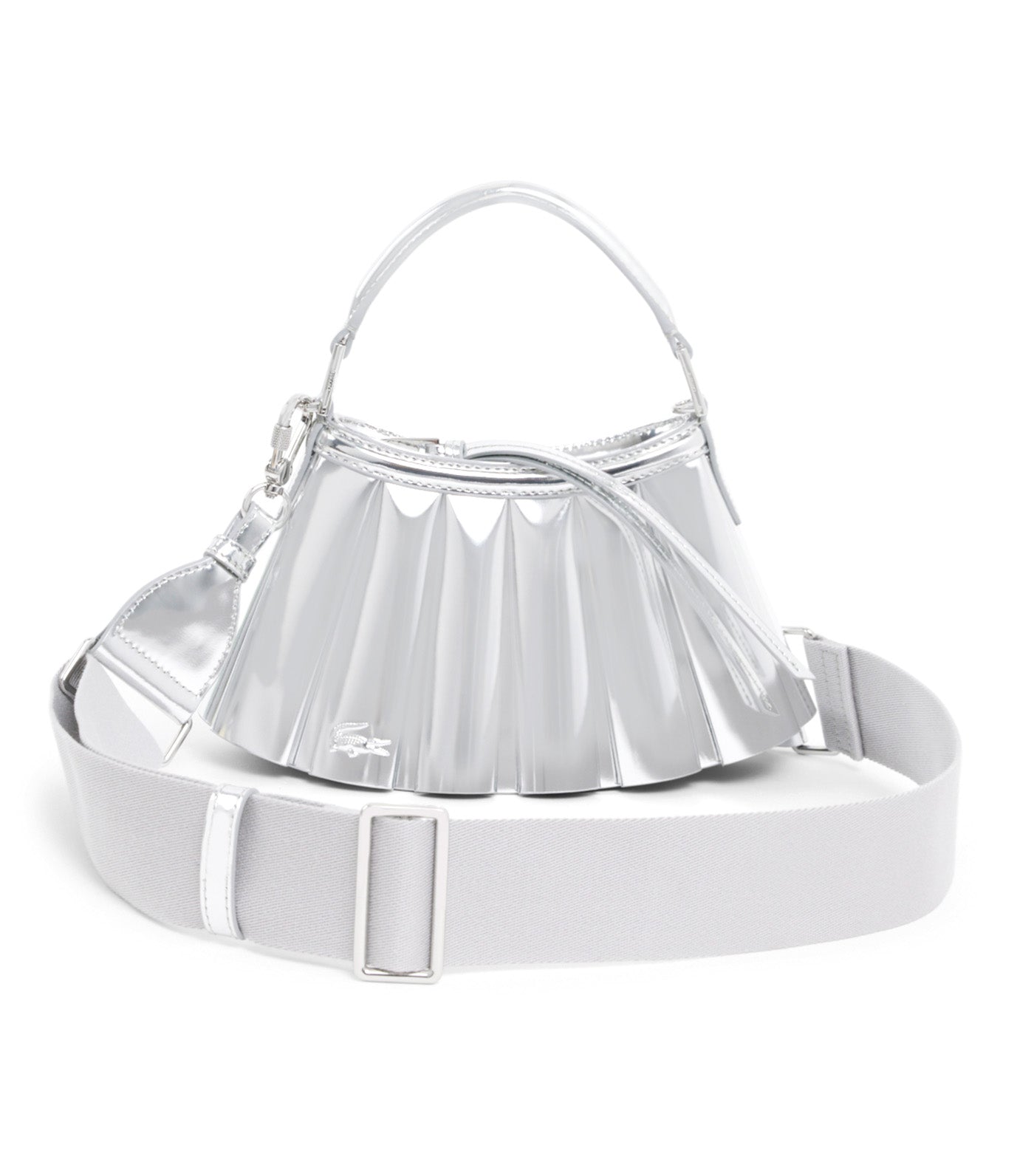 Lacoste Mini Mirror Lenglen Leather Bag Silver Mirror